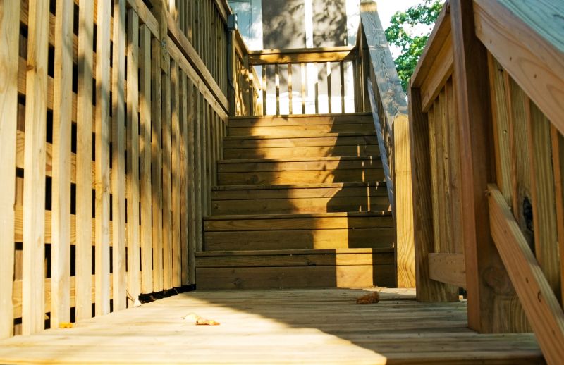 Wooden Steps with Railing